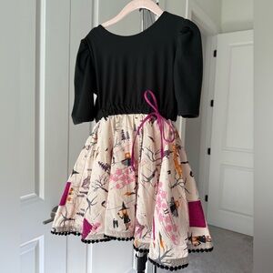 Charming Black and Cream Kids Halloween Dress